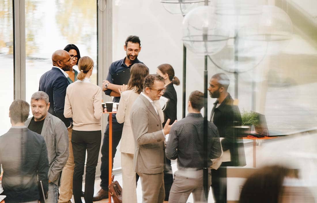 Group of professionals networking.