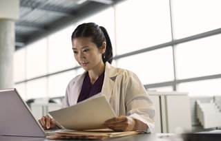 Doctor researching CMS-1694-F compliance
