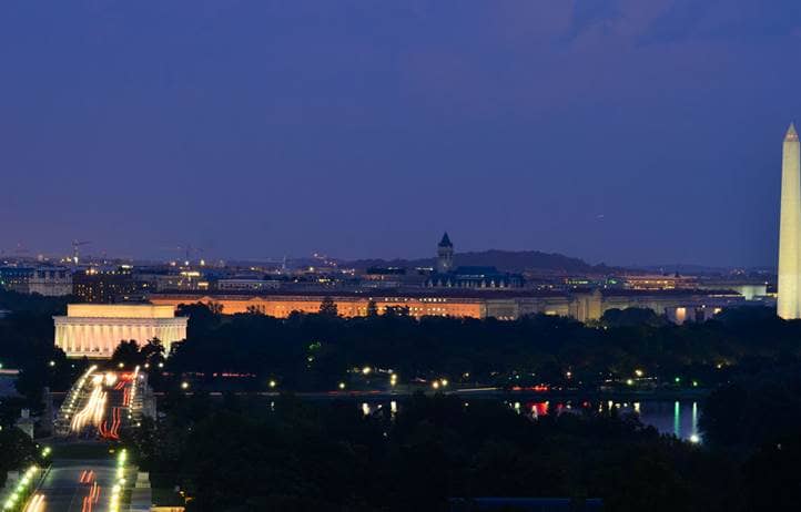Washington D.C. at night.