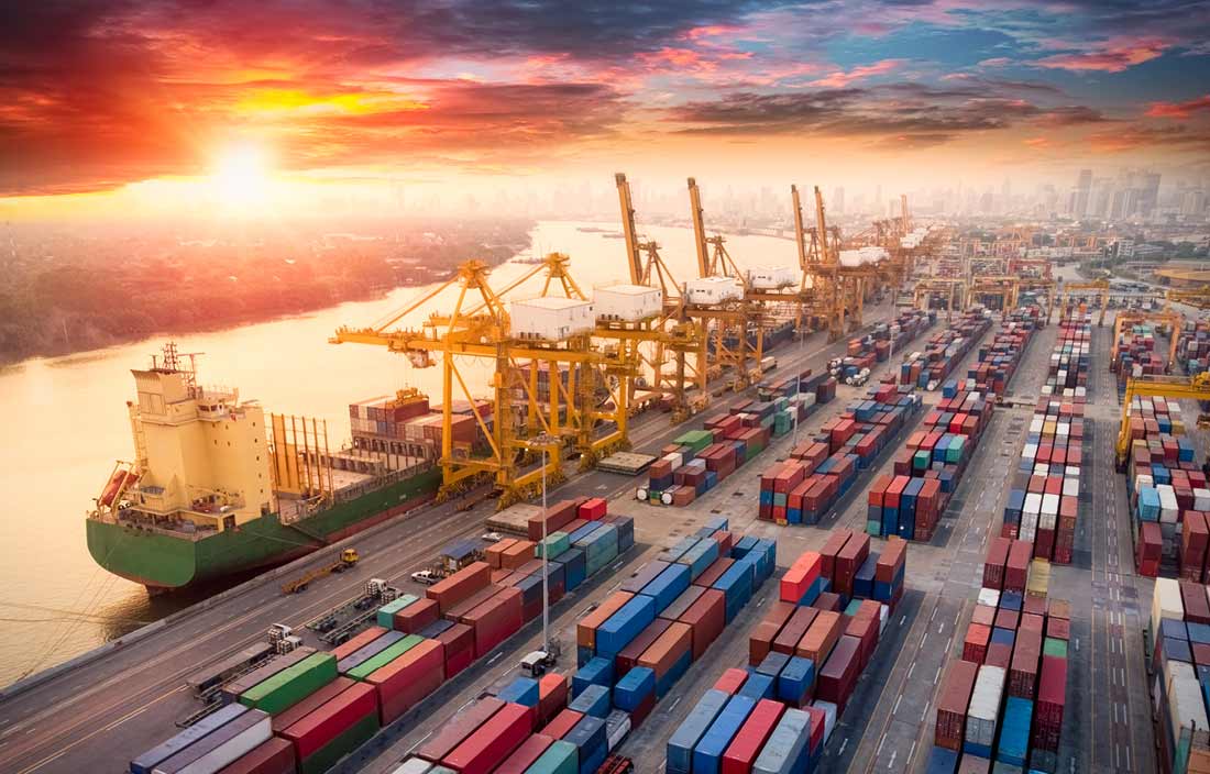 Shipping yard.