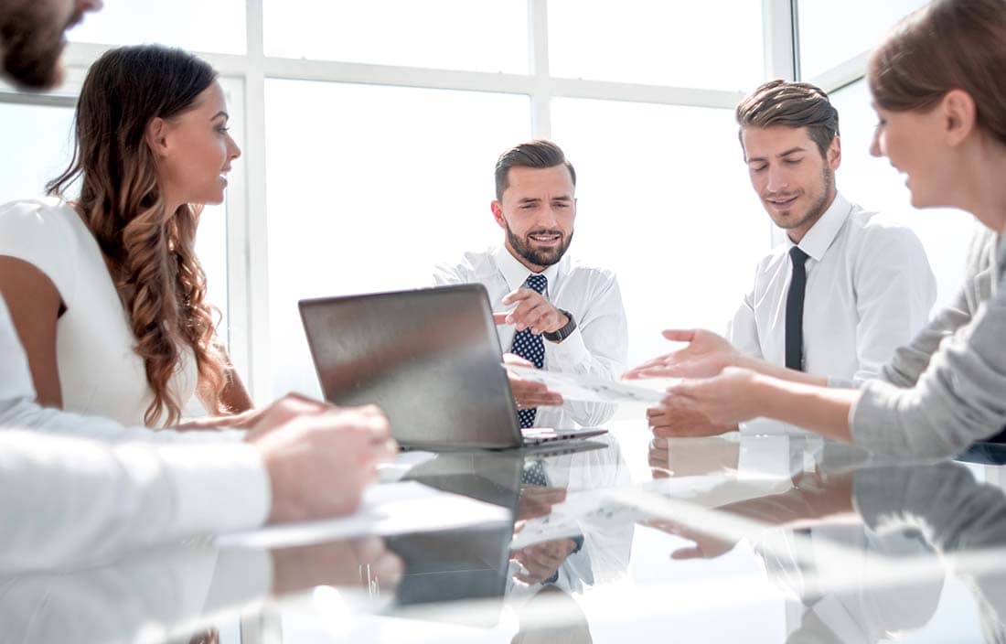 Business professionals in a conference meeting.