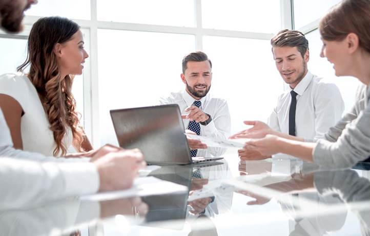 Business professionals in a conference meeting.