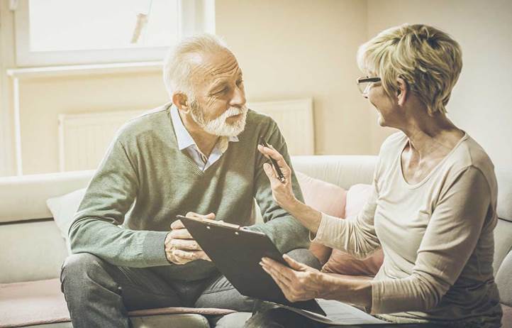 Trust advisor speaking to their client.