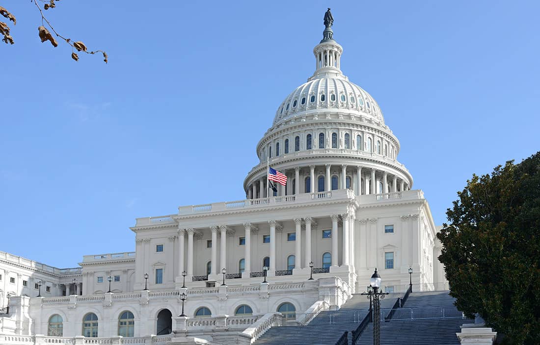 U.S. government building on a sunny day.