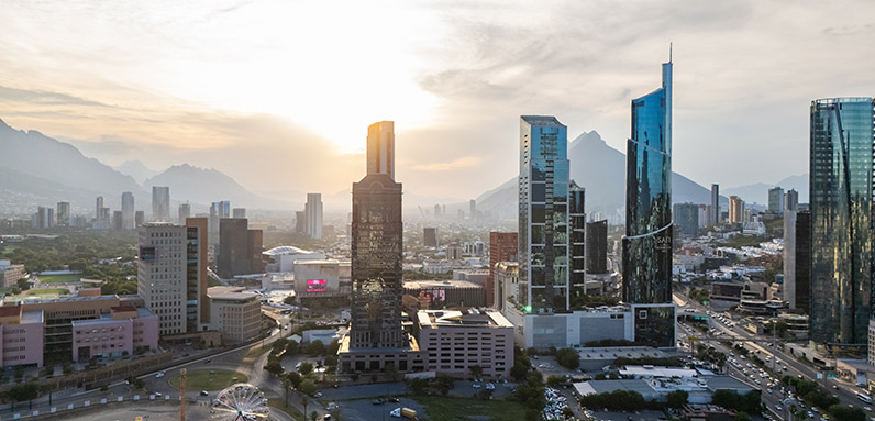 Monterrey, Mexico at daybreak.