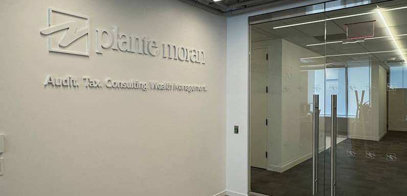 Photo of Plante Moran New York City office front lobby