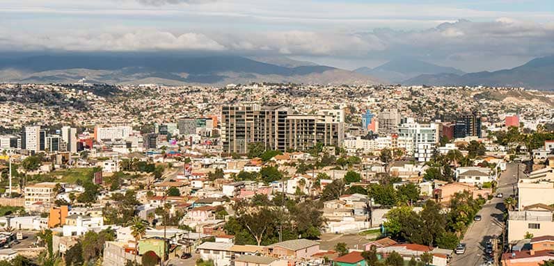 Aerial view of Tijuana, Mexico.
