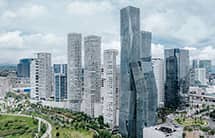 Modern skyscrapers in Mexico City, Mexico.