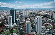 Aerial view of San Jose, Costa Rica during the day.