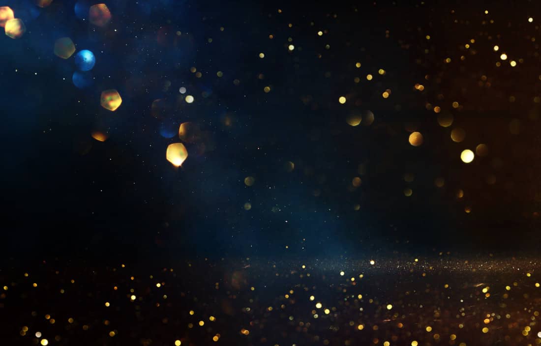 Confetti against a black background.