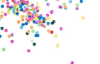 Confetti on a white background.