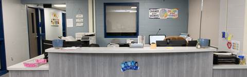 Admin's office in Southfield Public School building.